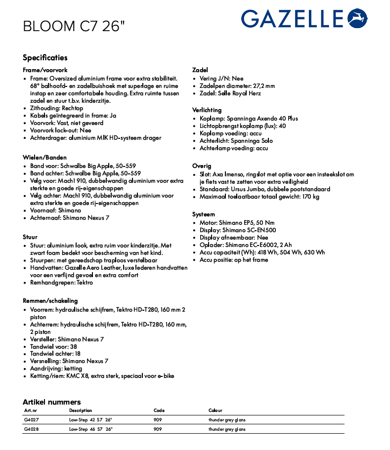 Gazelle Bloom C7 26"