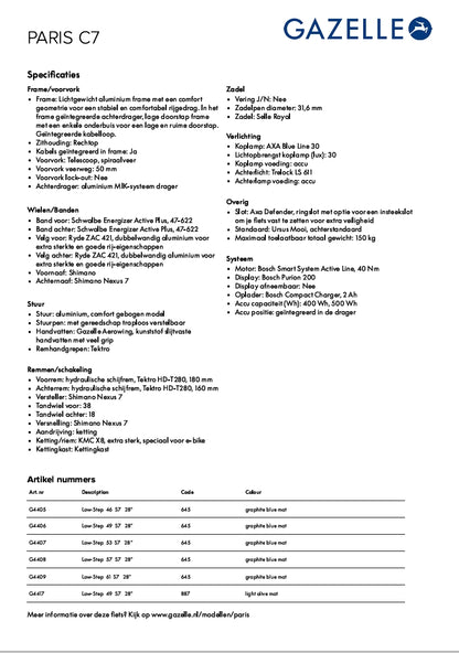 Gazelle Paris C7 (Graphite Blue mat)