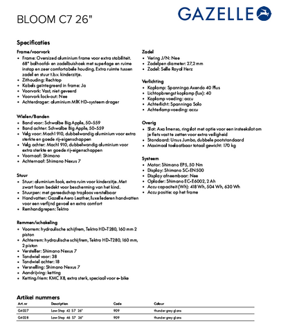 Gazelle Bloom C7 26"